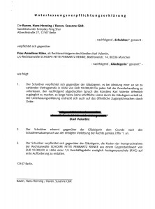 Unterlassungsverpflichtungserklärung gegenüber Frau Anneliese Kühn Unterlassungsverpflichtungserklärung gegenüber Frau Anneliese Kühn