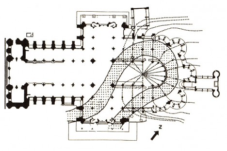 Wasser führende Kanäle unter der Kathedrale von Chartres