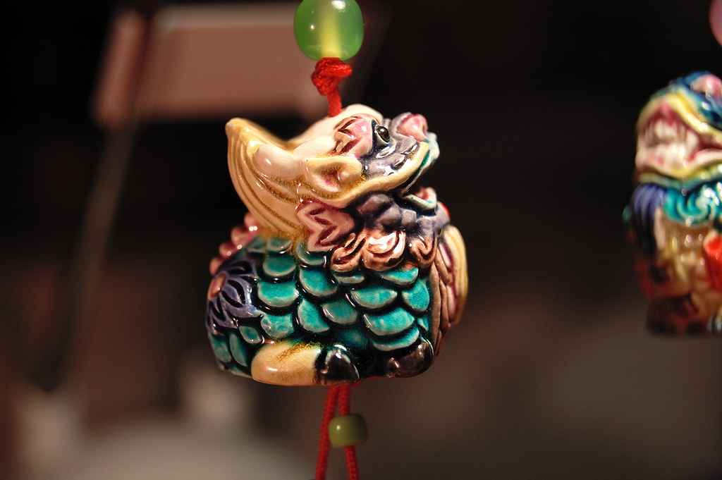 Qilin-Talisman aus Porzellan