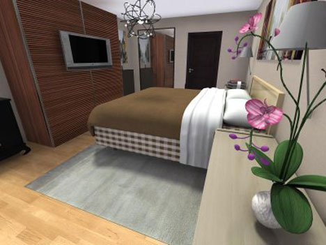3D-Ansicht eines geplanten Schlafzimmers im "RoomSketcher" 3D-Ansicht eines geplanten Schlafzimmers im "RoomSketcher"