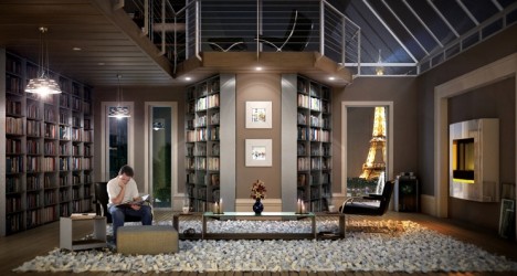 Bibliothek in einem Pariser Apartment Bibliothek in einem Pariser Apartment