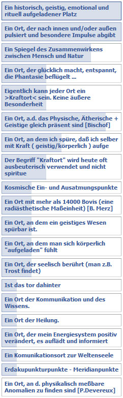 Abstimmungsergebnis: Definition "Kraftort"