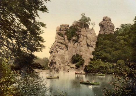 Kraftort Externstein: Historische Postkarte um 1900 Kraftort Externstein: Historische Postkarte um 1900
