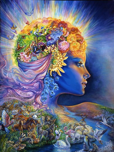 Gaia erweckt unseren schlafenden Planeten zum Leben, Artwork by Josephine Wall