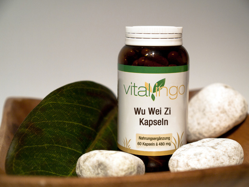 Wu-Wei-Zi-Kapseln, wie sie über den Naturproduktehandel erhältlich sind