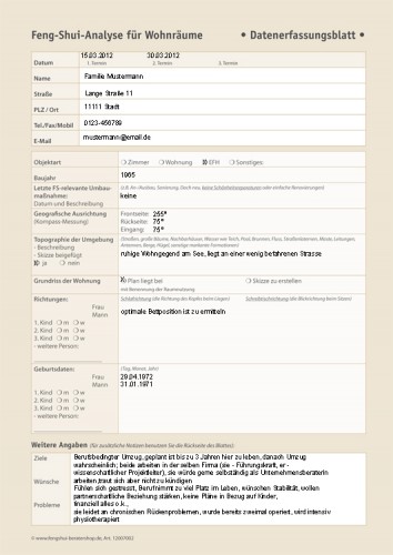 Die wichtigsten Kundendaten für eine Analyse werden sorgfältig protokolliert.