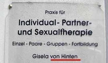 Ungewollt komisch die Assoziation, welche vom Angebot und dem Namen der Therapeutin ausgelöst wird