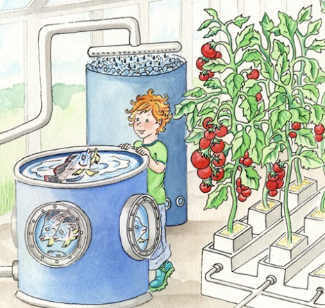 Am Leibniz-Institut für Gewässerökologie und Binnenfischerei (IGB) entwickelten Forscher eine nahezu emissionsfreie Anlage zur Gemüse- und Fischzucht in einem geschlossenen Gewächshaus