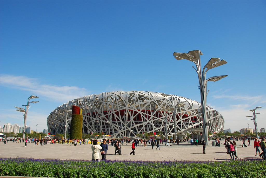 Musterbeispiel von Bionik in der Architektur: Bird's Nest - Beijing National Stadium