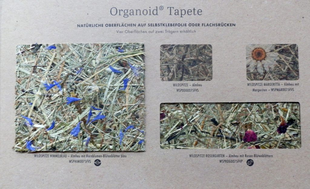Muster von einer Heu-Tapete, Foto: Irmgard Brottrager, Hersteller: Organoid®
