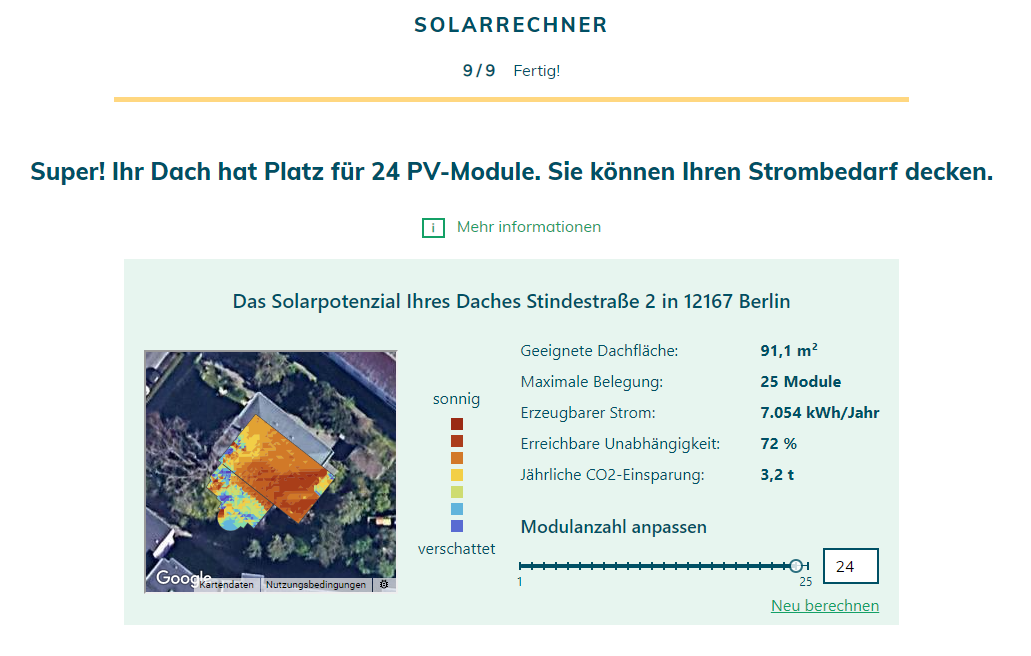 Solarrechner von Selfmade Energy