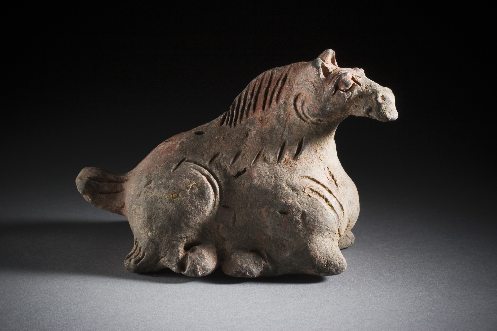 Pferd - Chinesisches Tierkreiszeichen, Skulptur aus der Yuan Dynastie, China, 1279-1368